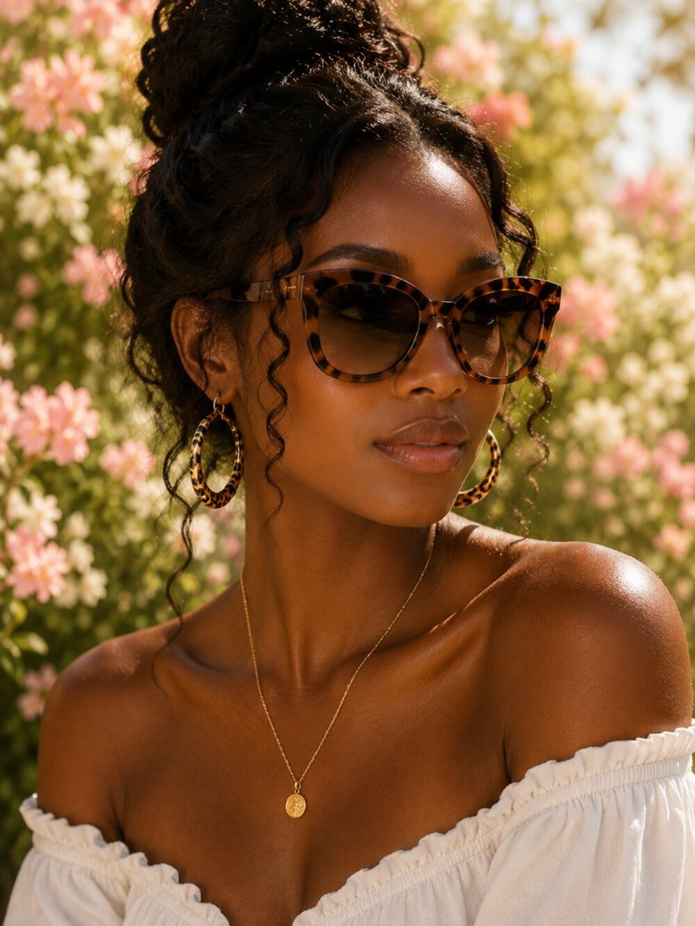 FORREAL BOUTIUQUE LEOPARD PRINT BOHEMIAN HOOP EARRINGS